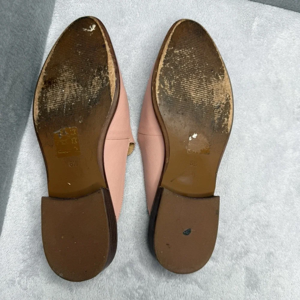 Madewell Frances Loafer Mules Women's 6.5 Blush Pink Leather Backless Flats